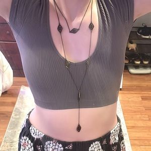 Layered long necklace